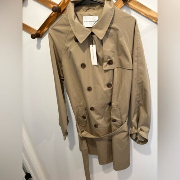 NWT- REBECCA MINKOFF BELTED TRENCH COAT - Size L - Picture 3 of 11